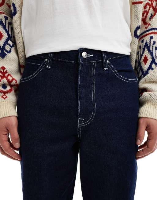 Vaqueros azul añil holgados de estilo carpintero con pespuntes en contraste de ASOS DESIGN , 4 de 5