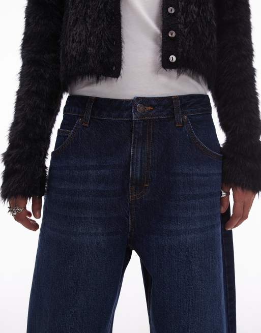 Vaqueros azul añil intenso de talle medio y corte barrel de Topshop, 5 de 5