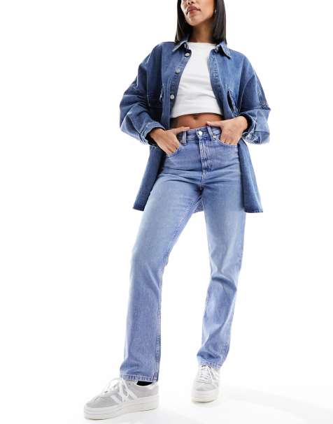 Vaqueros azul bromo de corte recto y talle medio de ASOS DESIGN - view 1