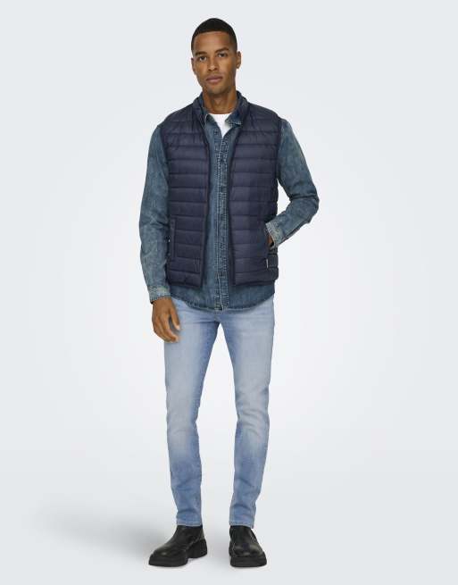 Vaqueros azul claro de corte slim de Only & Sons