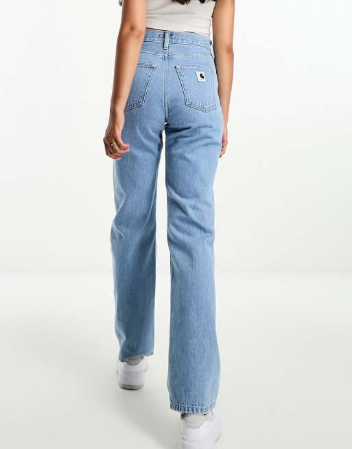 Vaqueros azul claro de pernera recta y talle alto Noxon de Carhartt WIP , 2 de 5