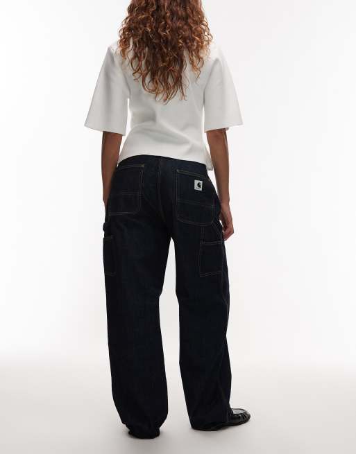 Vaqueros azul enjuagado de corte suelto Brandon Single Knee de Carhartt WIP, 2 de 5