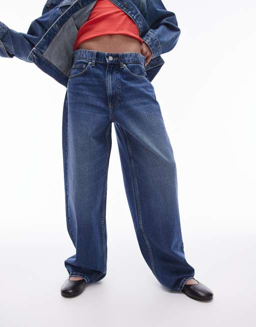 Vaqueros azul intenso de corte boyfriend y tiro bajo Gilmore de Topshop