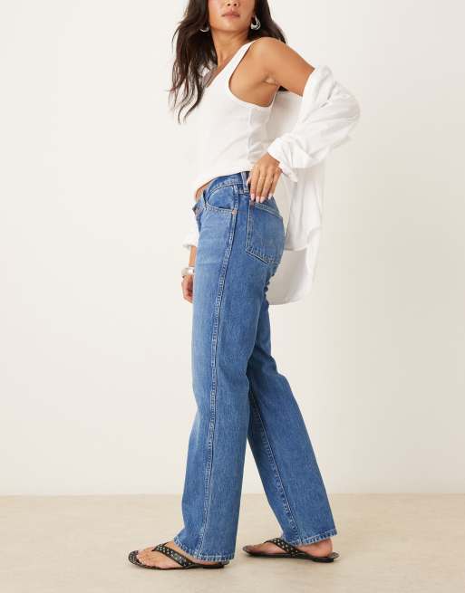 Vaqueros azul laguna de talle bajo y corte recto de estilo cowboy de Wrangler, 2 de 5