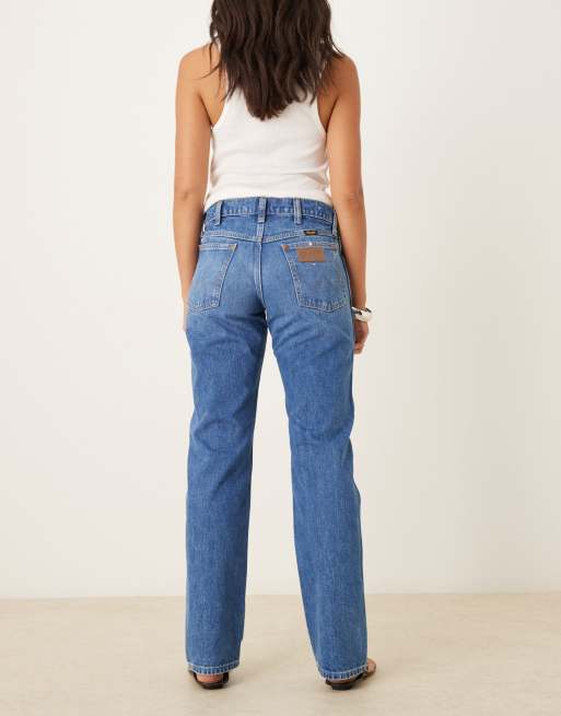 Vaqueros azul laguna de talle bajo y corte recto de estilo cowboy de Wrangler, 3 de 5