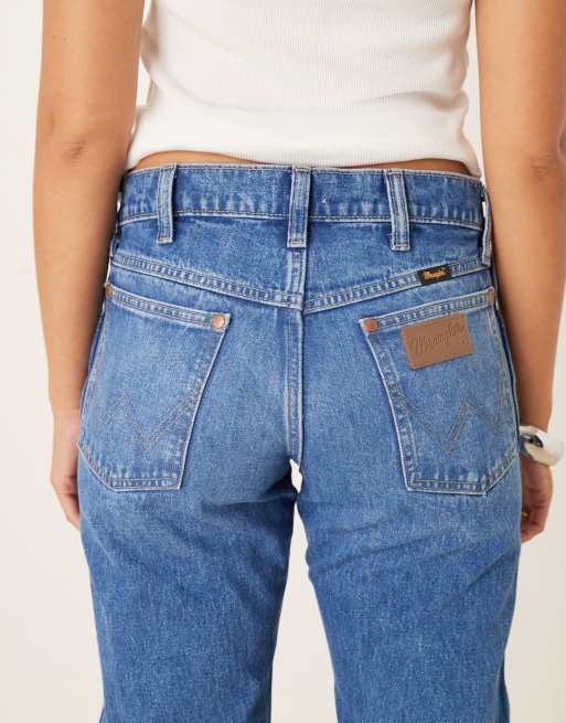 Vaqueros azul laguna de talle bajo y corte recto de estilo cowboy de Wrangler, 5 de 5