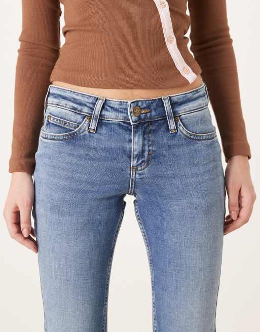 Vaqueros azul lavado de corte bootcut con bolsillos traseros Jessica de Lee, 5 de 5