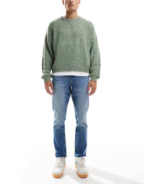 Vaqueros azul lavado medio de corte slim elástico de ASOS DESIGN - view 1