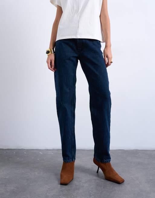 Vaqueros azul marino de talle medio y corte recto Runway de Topshop, 2 de 7