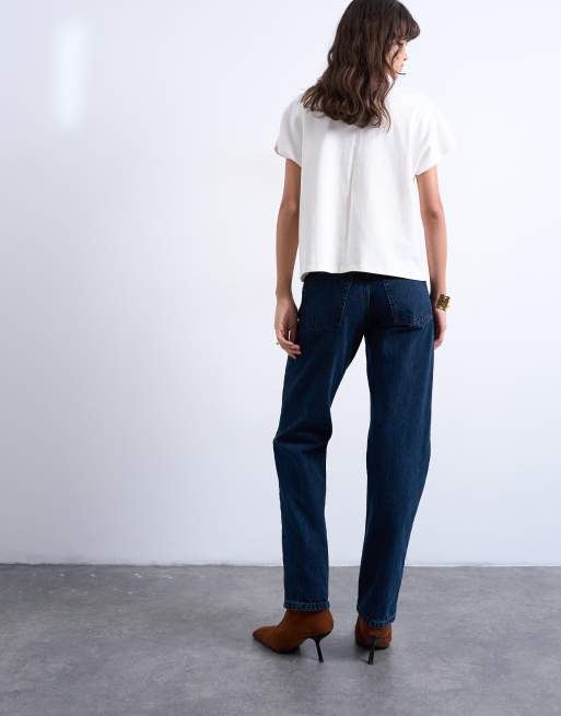 Vaqueros azul marino de talle medio y corte recto Runway de Topshop, 5 de 7