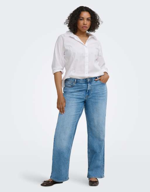 Vaqueros azul medio de corte ancho de ONLY Curve, 3 de 7