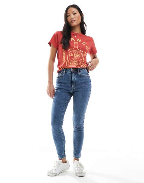 Vaqueros azul medio de corte pitillo Ultimate de ASOS DESIGN Petite - view 1