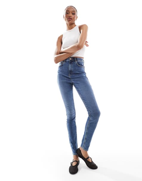 Vaqueros azul medio de corte pitillo Ultimate de ASOS DESIGN Tall - view 1
