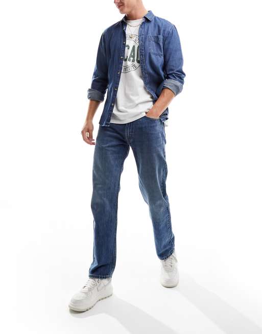 Vaqueros azul medio de corte recto holgado '96 555 de Levi's, 3 de 5