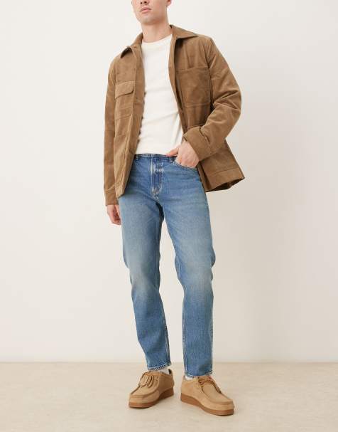 Vaqueros azul medio de corte recto slim de 100% algodón Ben de Mango - view 1