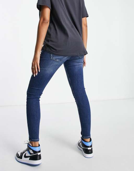 Vaqueros azul medio de pernera recta de River Island Maternity, 2 de 4