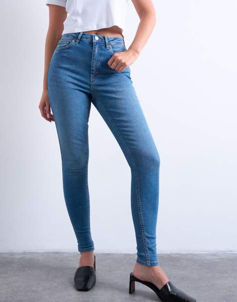 Vaqueros azul medio de talle alto y corte pitillo Jamie de Topshop Hourglass - view 1