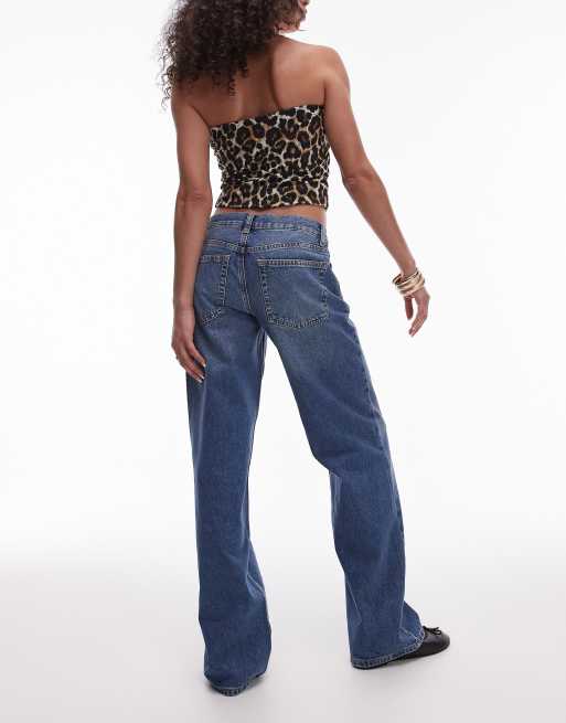 Vaqueros azul medio de talle bajo y pernera recta Ember de Topshop, 2 de 5