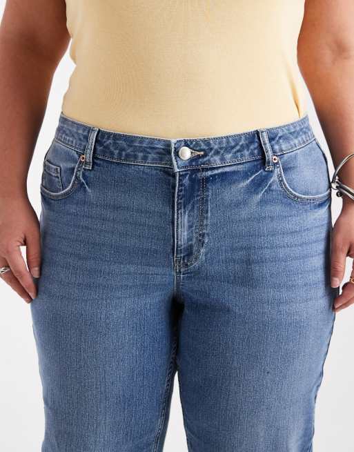 Vaqueros azul medio elásticos de pernera recta de Vero Moda Curve, 5 de 5