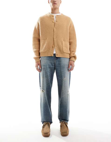 Vaqueros azul medio holgados con abrasiones de ASOS DESIGN - view 1