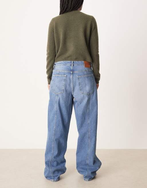 Vaqueros azul medio holgados con detalle de costuras de GANT, 3 de 5