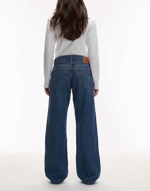 Vaqueros azul medio lavado de corte suelto y talle muy bajo Superlow de Levi's , 2 de 5