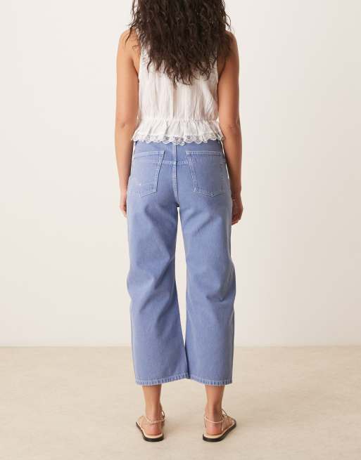 Vaqueros azul océano de talle medio y pernera recta Deep Trance de Free People, 2 de 5