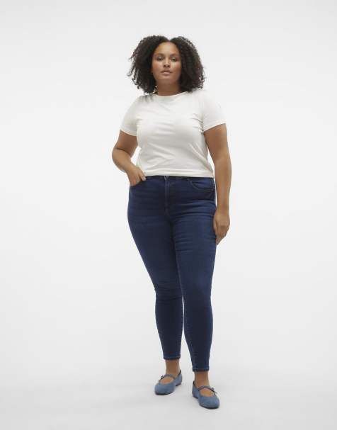 Vaqueros azul oscuro de corte pitillo de Vero Moda Curve - view 1