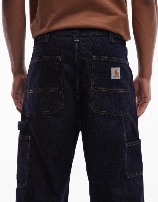 Vaqueros azul oscuro enjuagado de corte recto suelto OG Double Knee de Carhartt WIP, 4 de 5