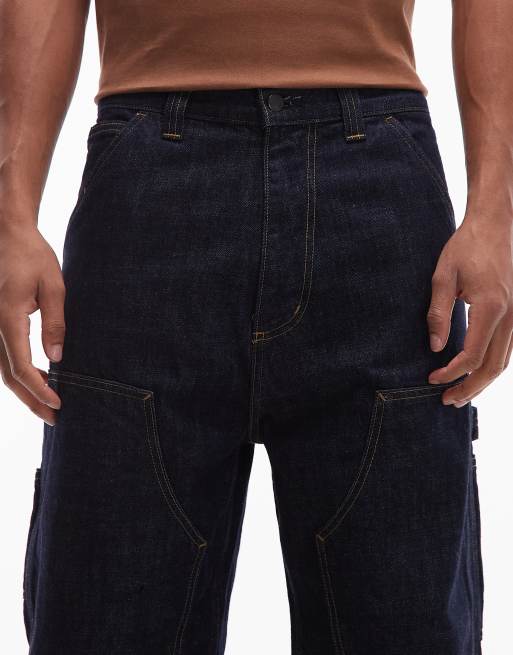 Vaqueros azul oscuro enjuagado de corte recto suelto OG Double Knee de Carhartt WIP, 5 de 5