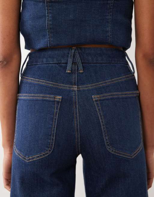 Vaqueros azul oscuro lavado de corte palazzo Good Waist de Good American (parte de un conjunto), 4 de 5