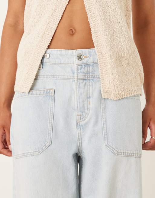 Vaqueros azul pálido con bajos recogidos Palmer de Free People, 5 de 5