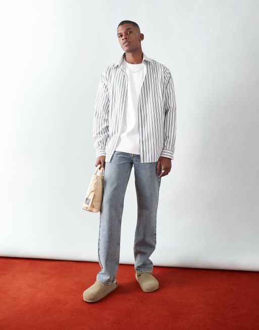 Vaqueros azul tintado lavado de corte recto de Topman