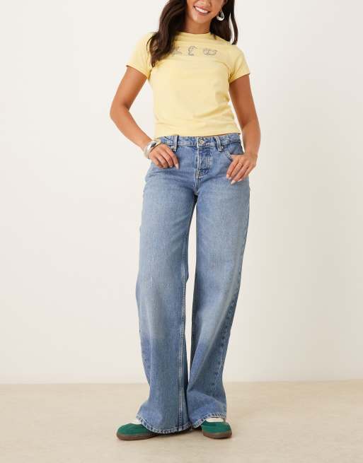 Vaqueros azul vaquero de corte boyfriend y talle bajo Tennessee de Free People