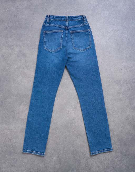 Vaqueros azul vintage de talle alto y pernera slim recta Dree de Topshop, 7 de 7