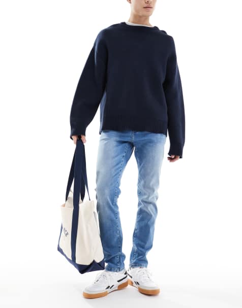 Vaqueros azules de corte estándar con lavado negro medio Weft de ONLY & SONS - view 1