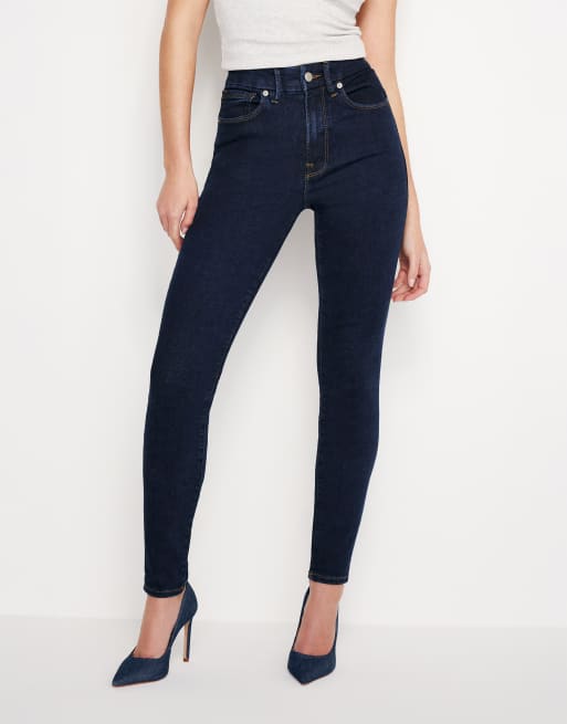 Vaqueros azules de corte pitillo con lavado oscuro Always Fits Good Legs de Good American, 2 de 3