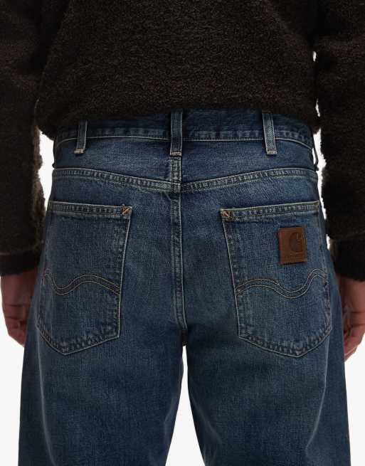 Vaqueros azules de corte recto holgado con lavado medio Marlow de Carhartt WIP, 5 de 5