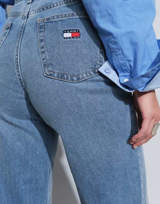 Vaqueros azules de corte recto slim y talle alto con lavado oscuro Layla de Tommy Jeans, 3 de 5