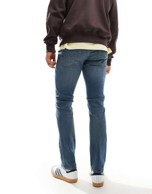 Vaqueros azules de corte slim con lavado medio Glenn de Jack & Jones, 3 de 5