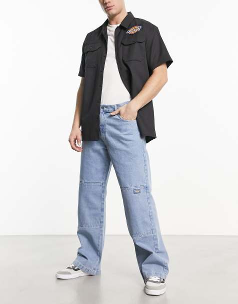Vaqueros azules de corte suelto con lavado claro y rodillas reforzadas Double Knee de Dickies - view 1