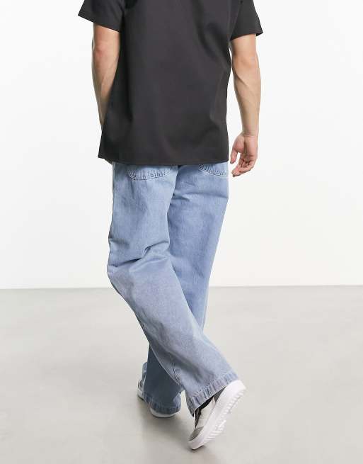 Vaqueros azules de corte suelto con lavado claro y rodillas reforzadas Double Knee de Dickies, 4 de 4