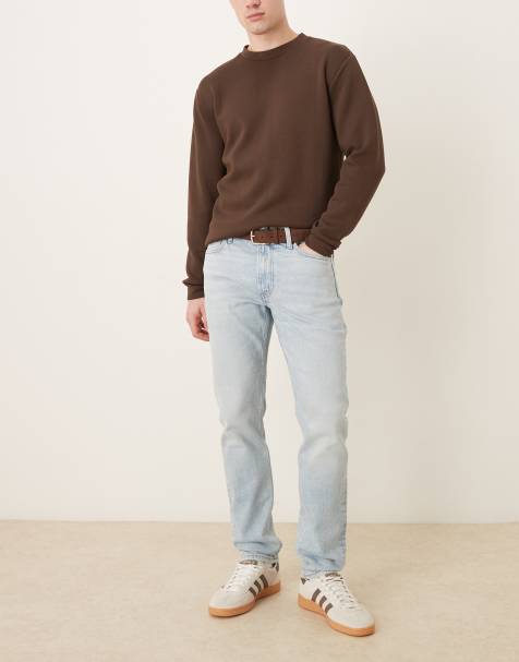 Vaqueros azules de corte tapered slim con lavado claro de Calvin Klein Jeans - view 1