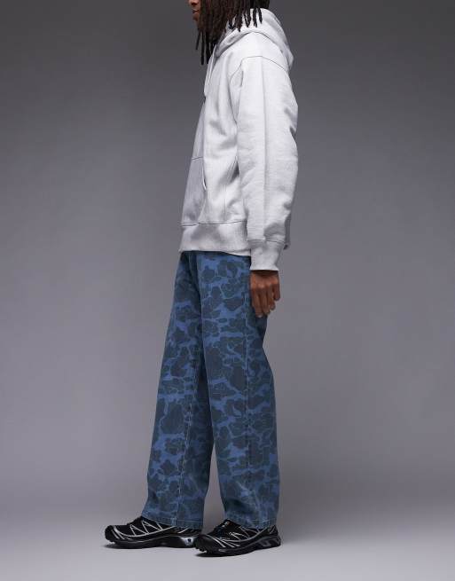 Vaqueros azules de corte tapered suelto con estampado de camuflaje Landon de Carhartt WIP, 3 de 5
