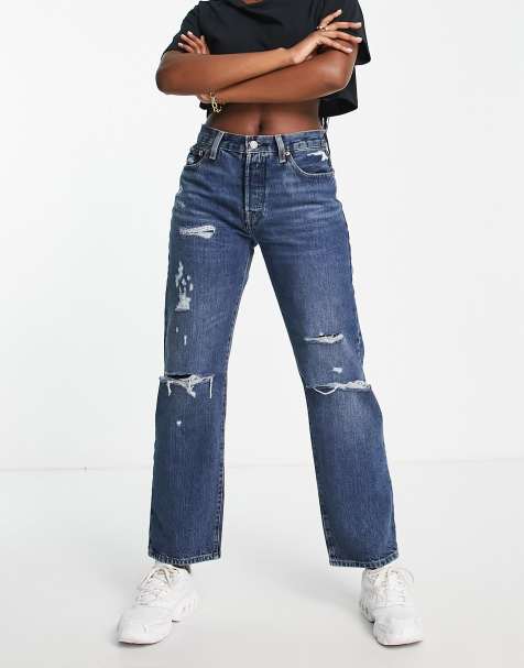 Vaqueros azules de estilo años 90 con lavado medio y diseño desgastado 501 de Levi's - view 1