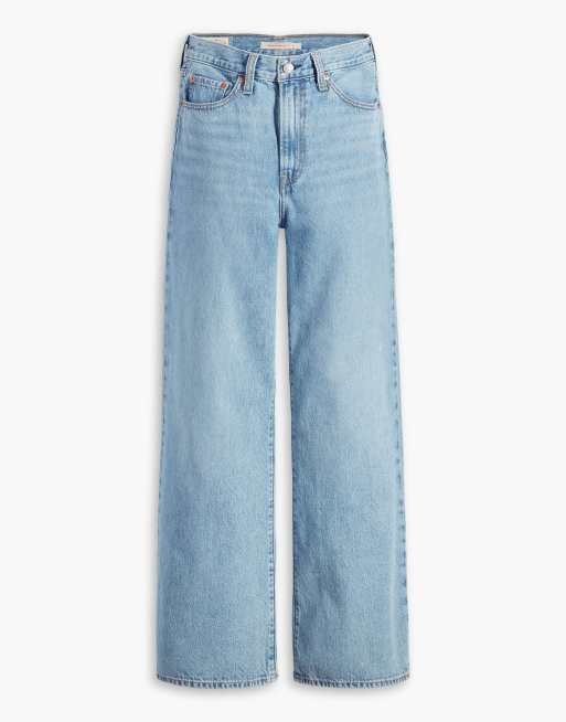 Vaqueros azules de pernera ancha con lavado claro Ribcage de Levi's , 6 de 6