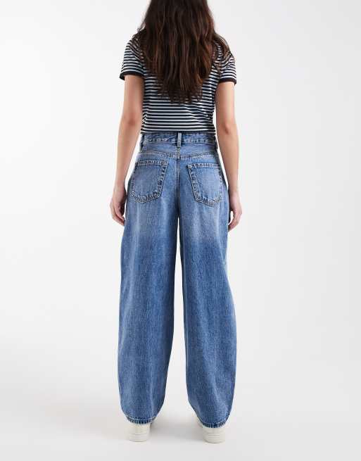 Vaqueros azules de pernera barrel y talle alto con lavado medio Billie de Vero Moda, 2 de 5