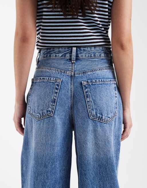 Vaqueros azules de pernera barrel y talle alto con lavado medio Billie de Vero Moda, 4 de 5
