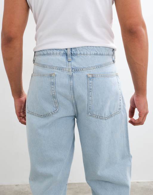 Vaqueros azules de pernera recta con lavado claro de ASOS DESIGN, 5 de 5
