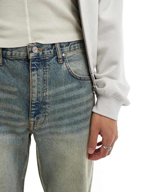 Vaqueros azules de pernera recta con lavado medio tintado de ASOS DESIGN, 3 de 5